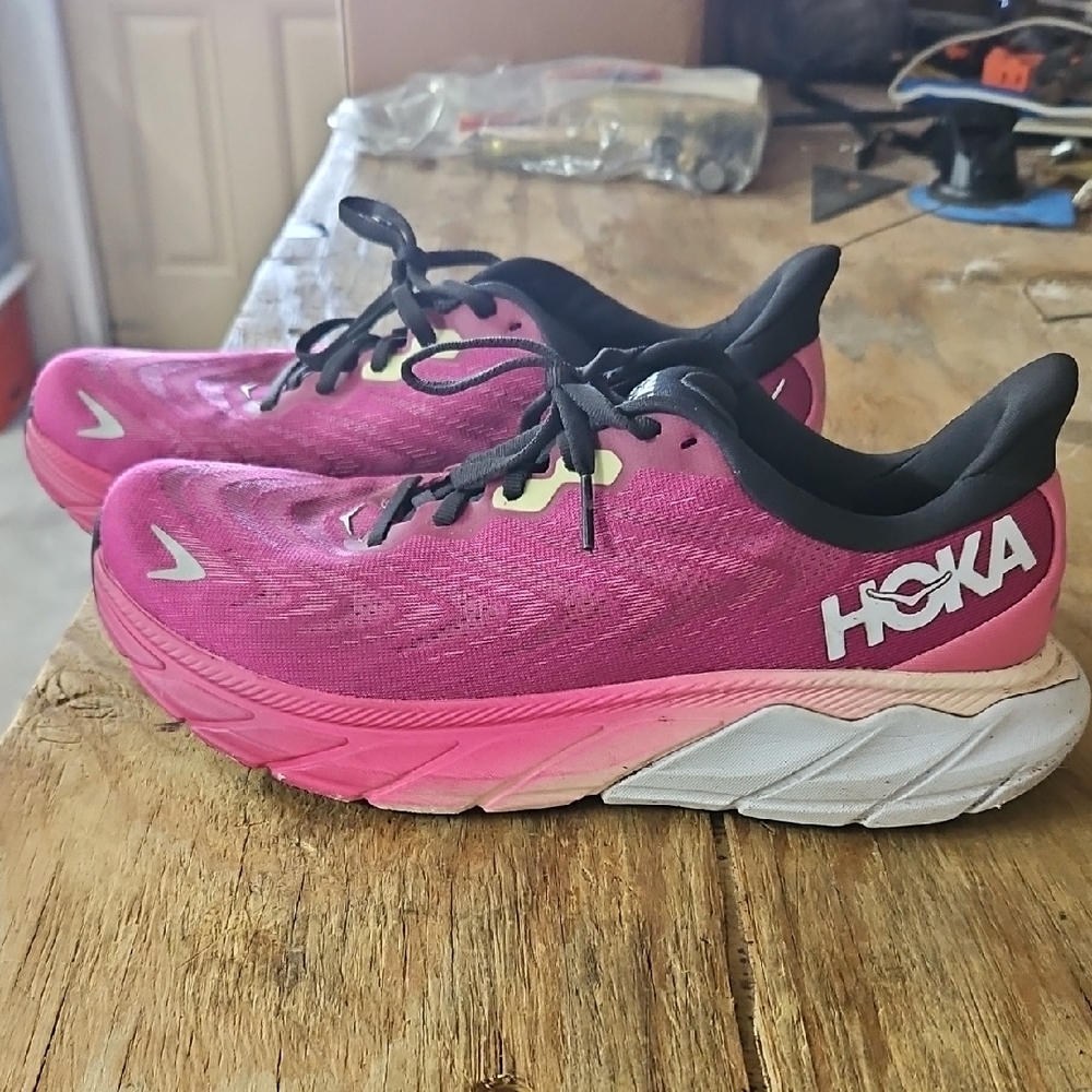 Hoka Women's Fuchsia and Black Athletic Shoes